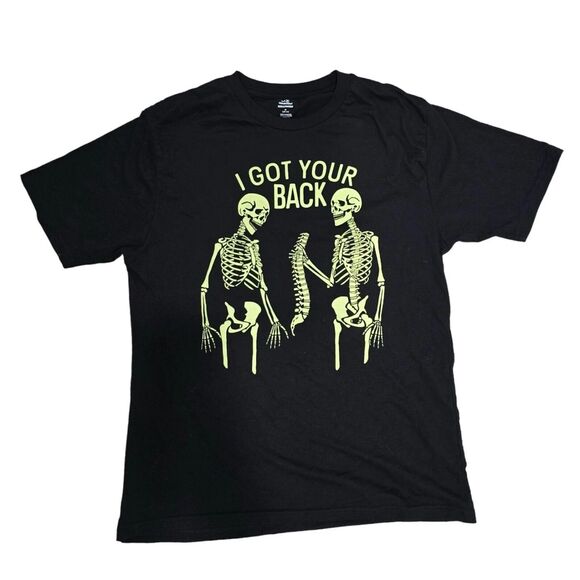 I Got Your Back Skeleton Halloween T-Shirt Medium Celebrate 100% Cotton Unisex - Picture 1 of 4